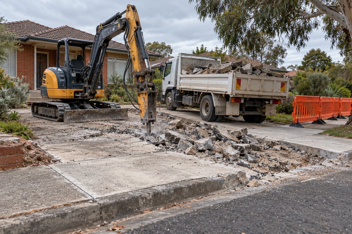 Illustrative photo for Driveway crossovers and concrete removal