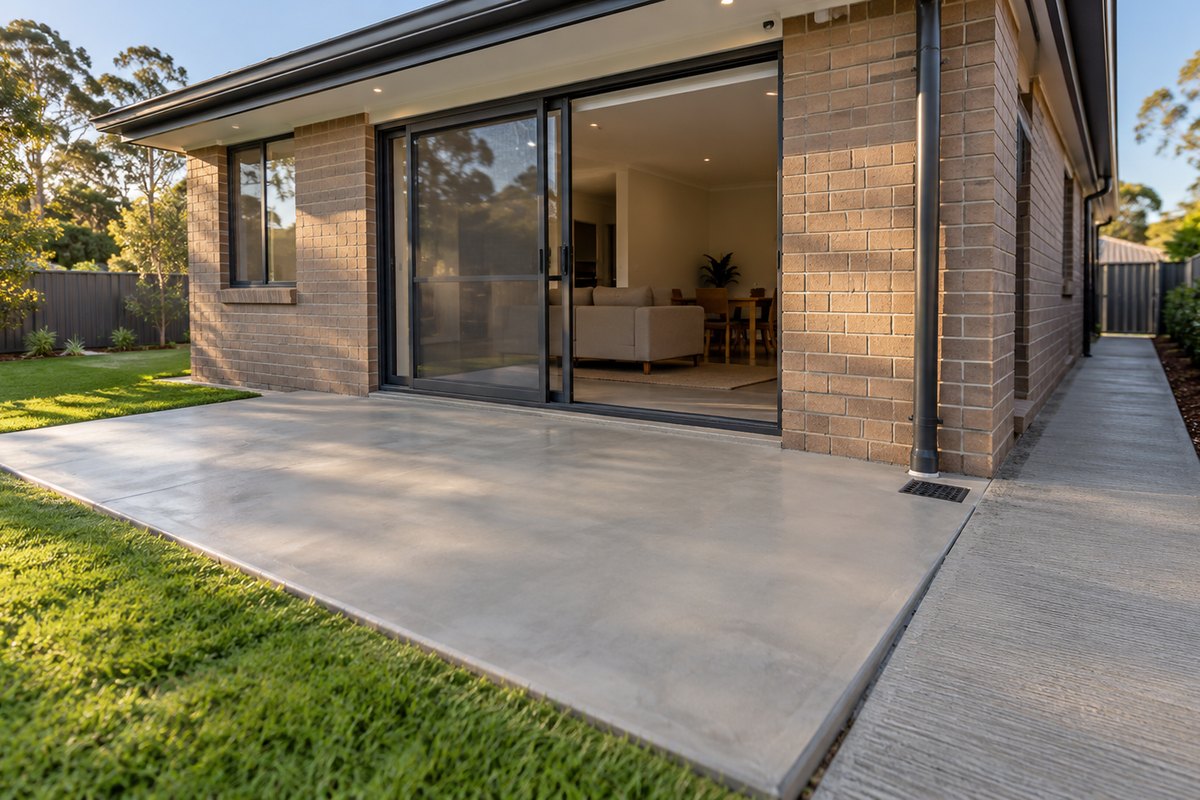 Illustrative photo for Concrete paths, patios and outdoor areas